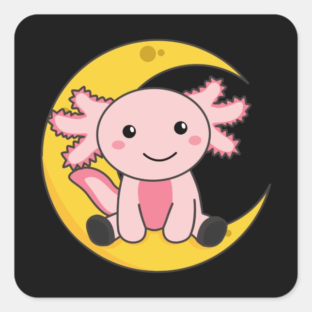 Adesivo Quadrado Axoltolt Preto Na Lua Baixo Pau Noturno (Frente)