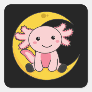 Adesivo Quadrado Axoltolt Preto Na Lua Baixo Pau Noturno