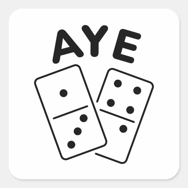 Adesivo Quadrado 'Aye Domino' K-Pop Boygroup Meme Quote (Frente)