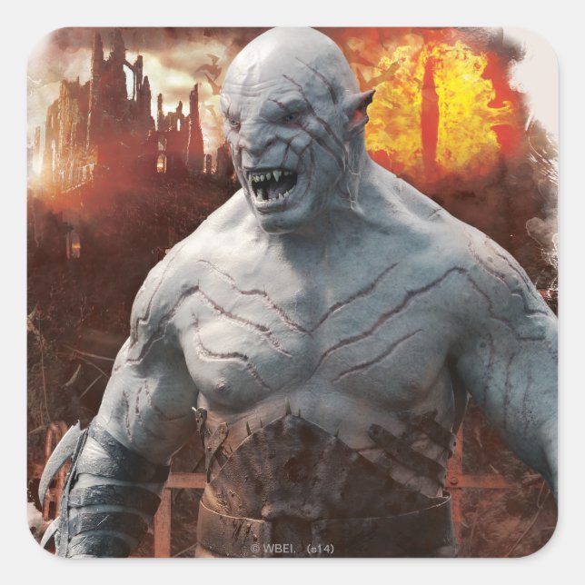 Adesivo Quadrado Azog & Orcs Silhouette Graphic (Frente)
