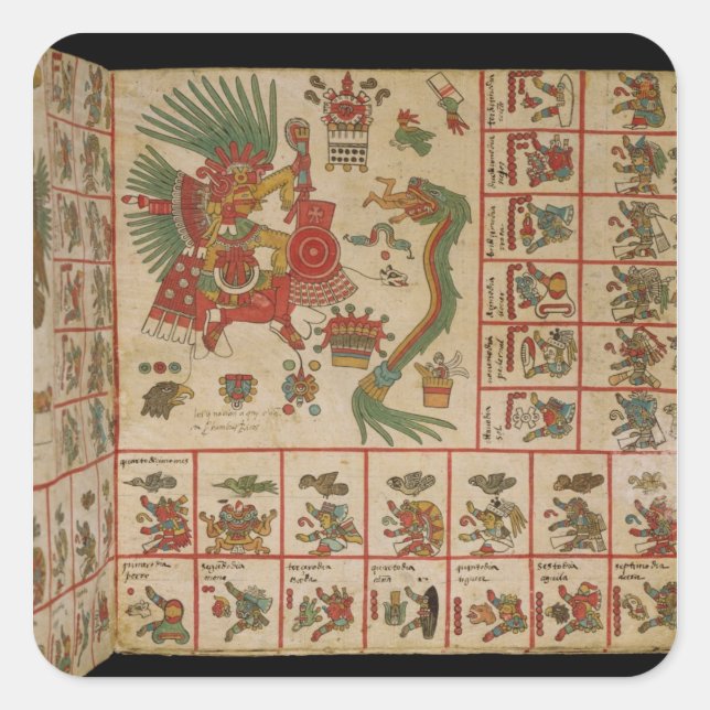 Adesivo Quadrado Aztec Codex Borbonicus (Frente)