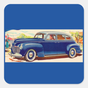 Adesivo Quadrado azul 1941 Plymouth