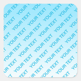 Adesivo Quadrado Azul-céu (cor alterável!) Padrão de volume e texto