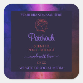 Adesivo Quadrado Azul cor-de-rosa Rótulos de produto mármore Rosa F