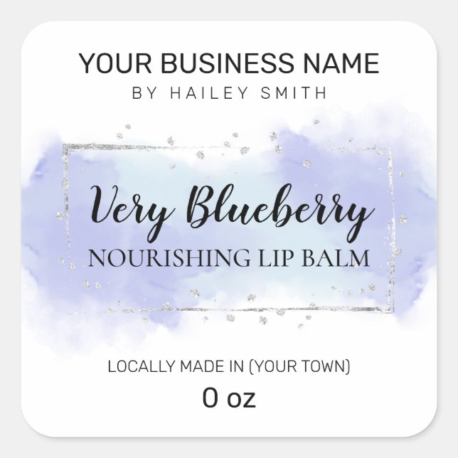 Adesivo Quadrado Azul De Aroma De Aroma De Aroma De Aroma (Frente)