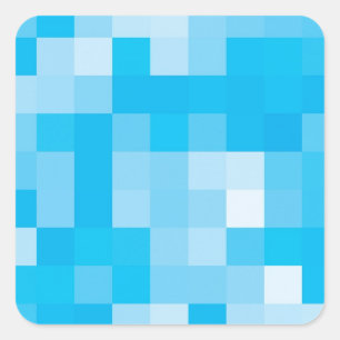 Adesivo Quadrado Azul de Pixelated