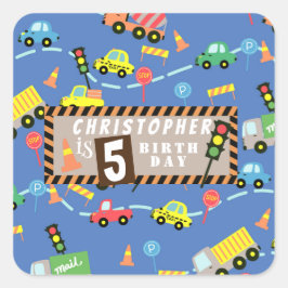 Adesivo Quadrado Azul de transporte