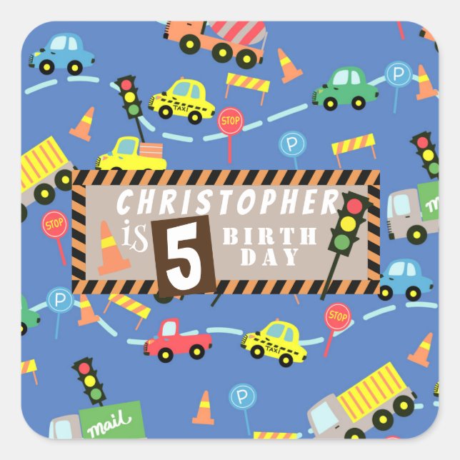 Adesivo Quadrado Azul de transporte (Frente)