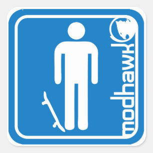 Adesivo Quadrado azul do patinador do modhawk
