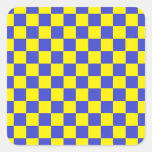 Adesivo Quadrado Azul e amarelo Checkered