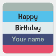 Azul E Borgonha Feliz Aniversário