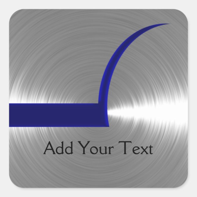 Adesivo Quadrado Azul e Prata Brutos (Frente)