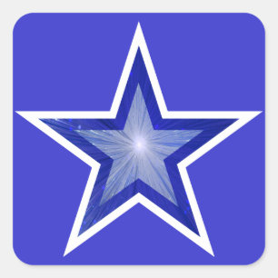 Adesivo Quadrado Azul Escuro - Cartaz azul-estrela azul