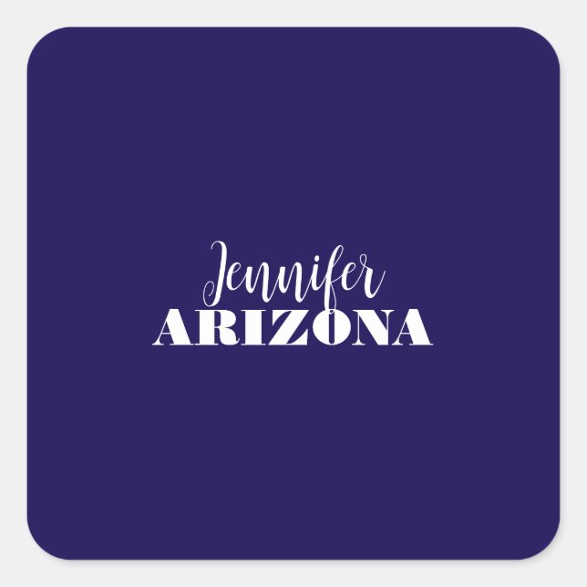 Adesivo Quadrado Azul-escuro elegante moderno e profissional (Frente)