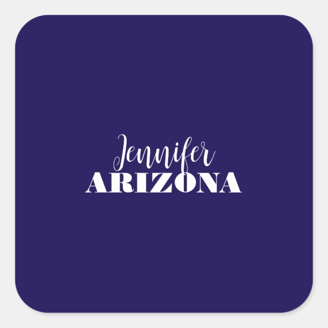 Adesivo Quadrado Azul-escuro elegante moderno e profissional (Frente)