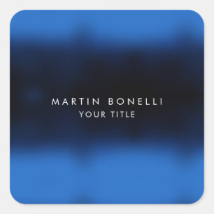 Adesivo Quadrado Azul Escuro Preto Moderno Minimalista Simples