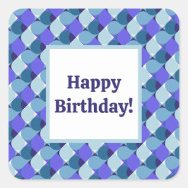 Adesivo Quadrado Azul Formas Aniversário