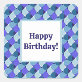 Adesivo Quadrado Azul Formas Aniversário