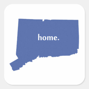 Adesivo Quadrado Azul Home de Connecticut