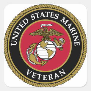 Adesivo Quadrado Azul marinho do veterano dos E.U.
