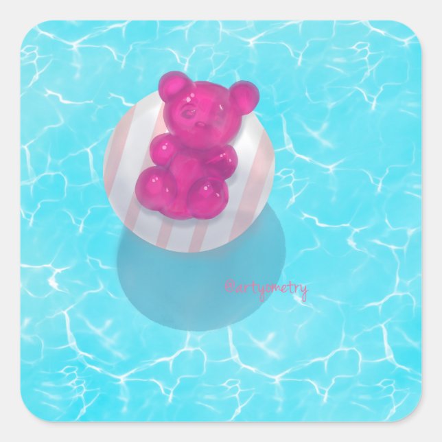 Adesivo Quadrado Azul Médio (Frente)