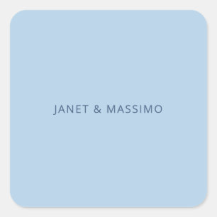 Adesivo Quadrado Azul pastel personalizado minimalista nome persona