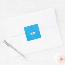 Adesivo Quadrado Azul personalizar inicial simples