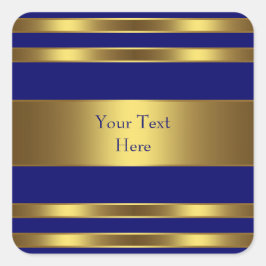 Adesivo Quadrado Azul Real Dourado
