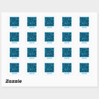 Adesivo quadrado azul SCAN ME ME com código QR per