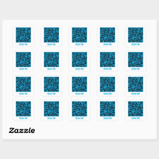 Adesivo quadrado azul SCAN ME ME com código QR per