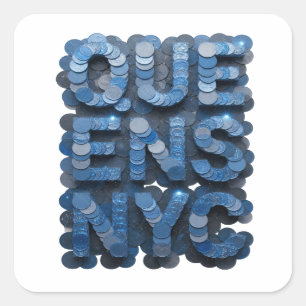 Adesivo Quadrado Azul ÚNICO QUEENS NYC