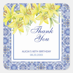 Adesivo Quadrado Azulejo Amarelo Azulejo Azulejo Obrigado