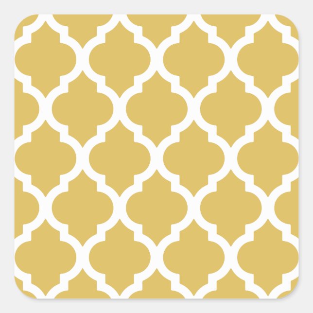 Adesivo Quadrado Azulejo Amarelo marroquino Trellis (Frente)