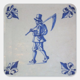 Adesivo Quadrado Azulejo Azul Delft - Modelo