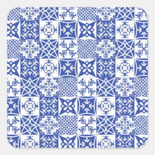 Adesivo Quadrado azulejo Azulejos azul de Portugal, azulejos de Lis