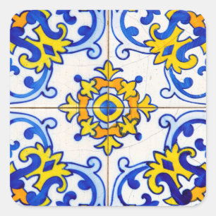 Adesivo Quadrado Azulejo de Arte Azulejo do Mosaico Português