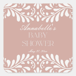 Adesivo Quadrado Azulejo Talavera rosa Chá de fraldas Fiesta espanh