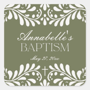 Adesivo Quadrado Azulejo Verde Talavera Espanhol Fiesta Baptism Fav