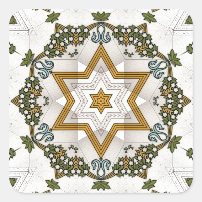 Adesivo Quadrado azulejo vintage (Frente)
