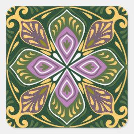 Adesivo Quadrado Azulejos azeitona e lavanda