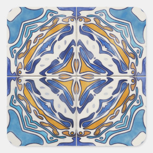 Adesivo Quadrado Azulejos azuis