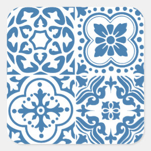 Adesivo Quadrado Azulejos azuis portugueses 2
