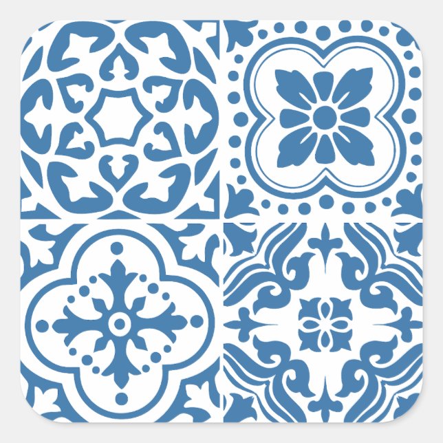 Adesivo Quadrado Azulejos azuis portugueses 2 (Frente)