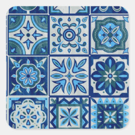 Adesivo Quadrado Azulejos Blue Portugal Patterno