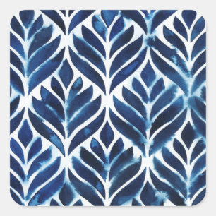 Adesivo Quadrado Azulejos Cobalt Watercolor IV