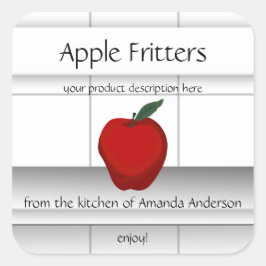 Adesivo Quadrado Azulejos de Cozinha Apple Fritters Rótulo de Produ