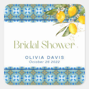 Adesivo Quadrado Azulejos do Mediterrâneo Chá de panela de limões