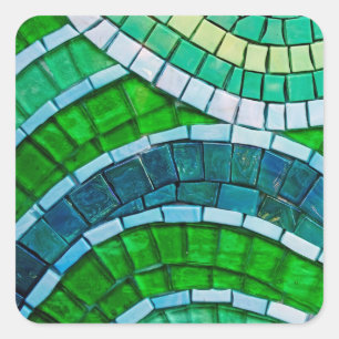 Adesivo Quadrado Azulejos do mosaico verde