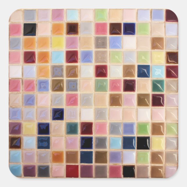 Adesivo Quadrado Azulejos do Mosaico Vintage (Frente)