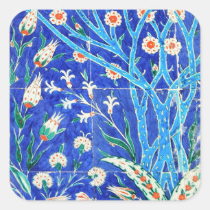 Adesivo Quadrado azulejos florais turcos